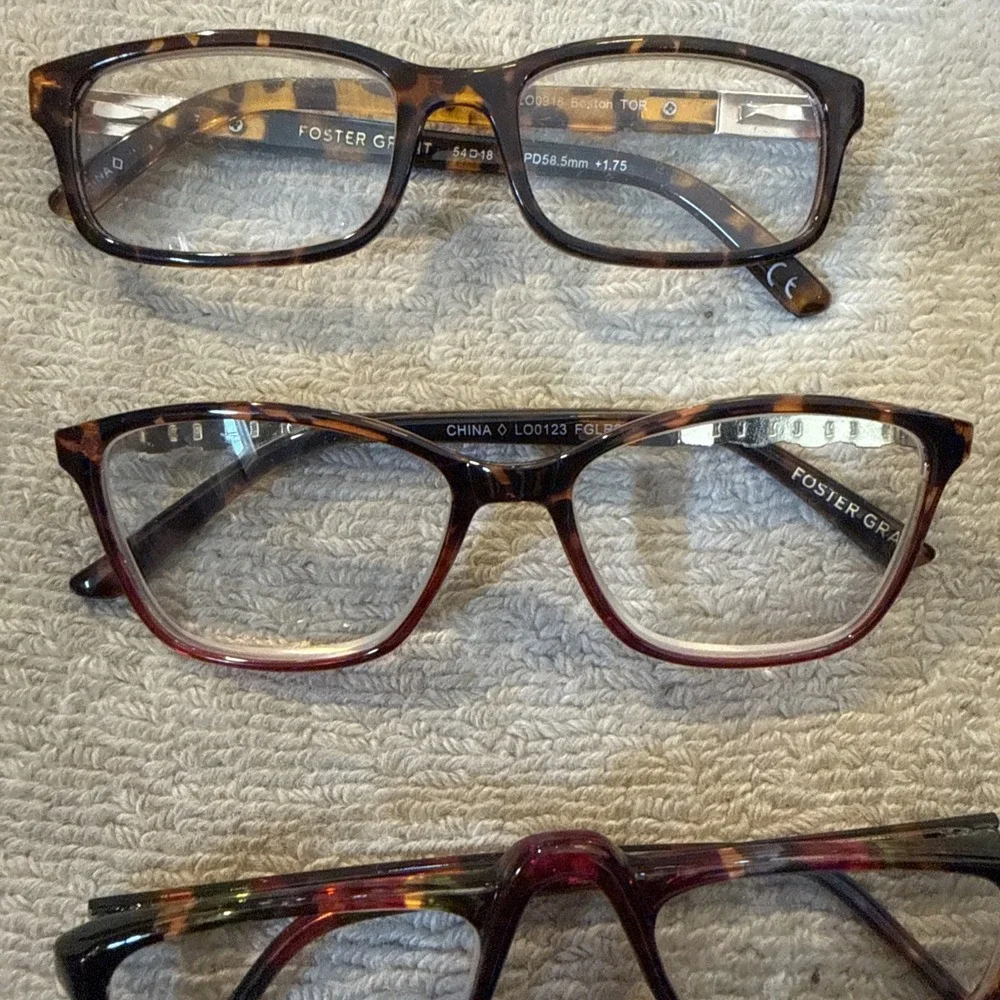 LOT of 7 Foster Grant Designer Eyeglasses Frames Only Eyewear- Variety of Styles